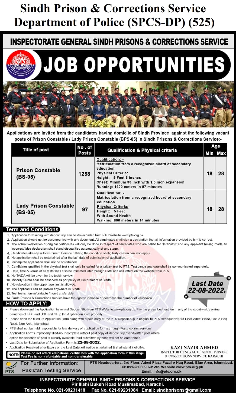 Sindh Police Constable Jobs Apply Online
