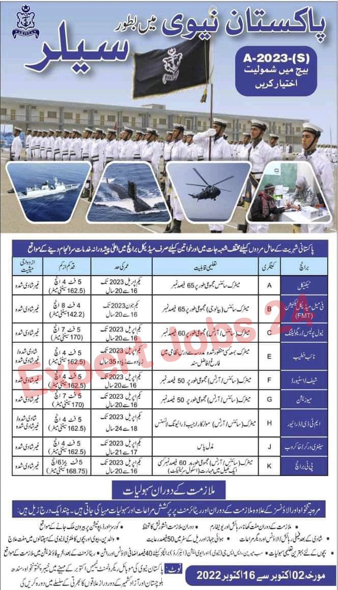 Join Pak Navy as Sailors