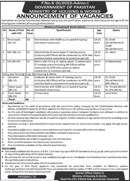 Ministry of Housing Jobs 2022